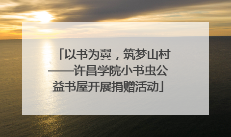 以书为翼，筑梦山村——许昌学院小书虫公益书屋开展捐赠活动