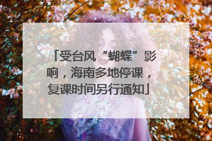 受台风“蝴蝶”影响，海南多地停课，复课时间另行通知