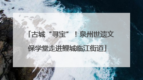 古城“寻宝”！泉州世遗文保学堂走进鲤城临江街道