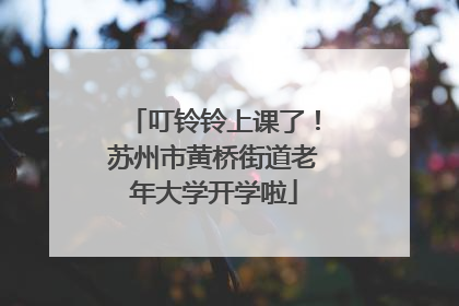 叮铃铃上课了！苏州市黄桥街道老年大学开学啦