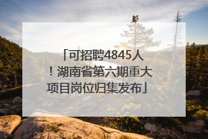 可招聘4845人！湖南省第六期重大项目岗位归集发布