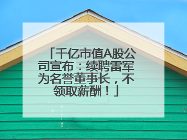 千亿市值A股公司宣布：续聘雷军为名誉董事长，不领取薪酬！
