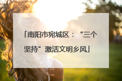 南阳市宛城区：“三个坚持”激活文明乡风