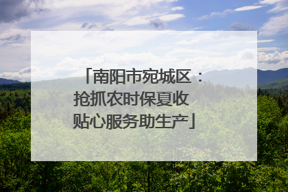 南阳市宛城区：抢抓农时保夏收 贴心服务助生产