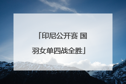 印尼公开赛 国羽女单四战全胜