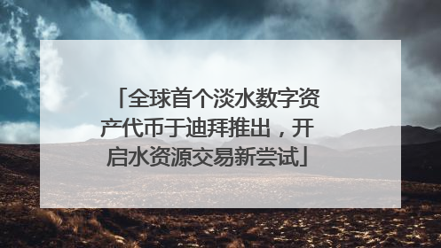 全球首个淡水数字资产代币于迪拜推出，开启水资源交易新尝试