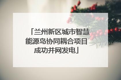 兰州新区城市智慧能源岛协同耦合项目成功并网发电