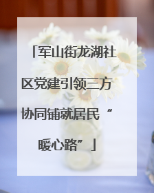 军山街龙湖社区党建引领三方协同铺就居民“暖心路”