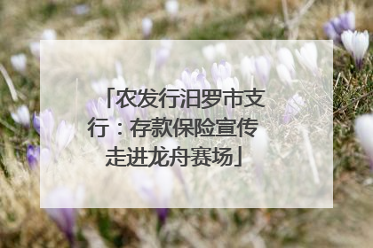 农发行汨罗市支行：存款保险宣传走进龙舟赛场