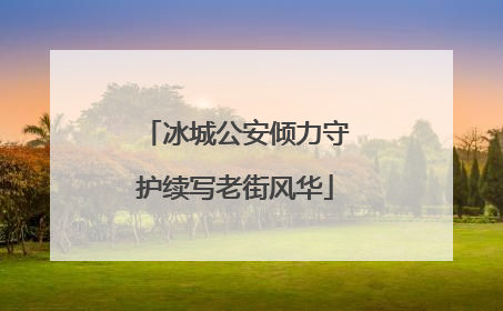 冰城公安倾力守护续写老街风华