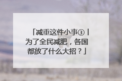 减重这件小事③丨为了全民减肥，各国都放了什么大招？