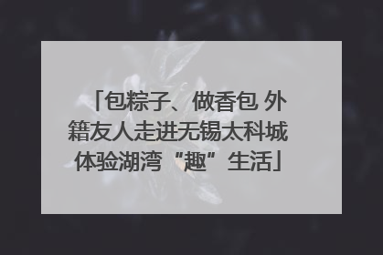 包粽子、做香包 外籍友人走进无锡太科城体验湖湾“趣”生活