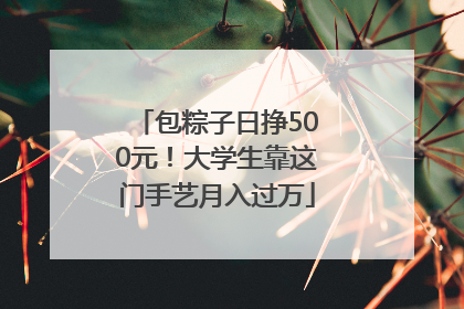 包粽子日挣500元！大学生靠这门手艺月入过万