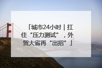 城市24小时｜扛住“压力测试”，外贸大省再“出招”