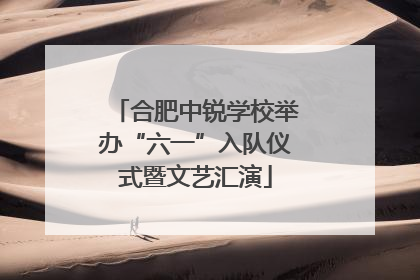 合肥中锐学校举办“六一”入队仪式暨文艺汇演