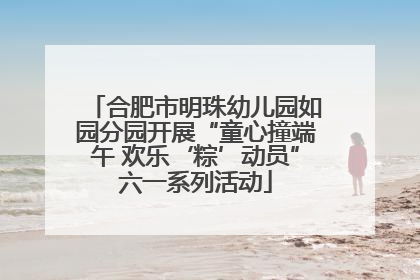 合肥市明珠幼儿园如园分园开展“童心撞端午 欢乐‘粽’动员”六一系列活动