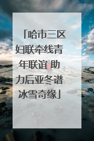 哈市三区妇联牵线青年联谊 助力后亚冬谱冰雪奇缘