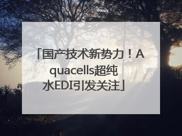 国产技术新势力！Aquacells超纯水EDI引发关注