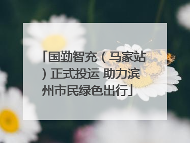 国勤智充（马家站）正式投运 助力滨州市民绿色出行