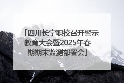四川长宁职校召开警示教育大会暨2025年春期期末监测部署会