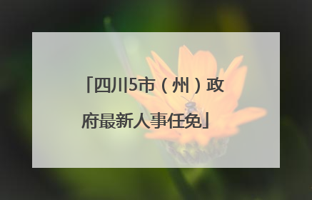 四川5市（州）政府最新人事任免