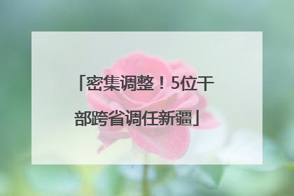 密集调整！5位干部跨省调任新疆