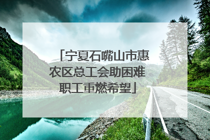 宁夏石嘴山市惠农区总工会助困难职工重燃希望