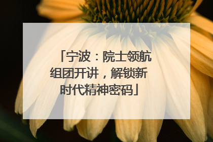 宁波：院士领航组团开讲，解锁新时代精神密码