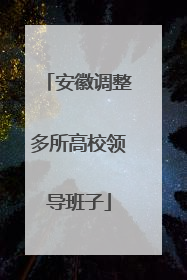 安徽调整多所高校领导班子
