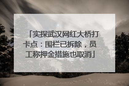 实探武汉网红大桥打卡点：围栏已拆除，员工称押金措施也取消