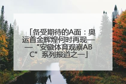 备受期待的A面：奥运首金辉煌何时再现——“安徽体育观察ABC”系列报道之一