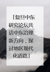 复旦中东研究论坛共话中东治理新方向，探讨地区现代化道路