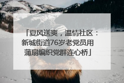 夏风送爽，温情社区：新城街道76岁老党员用蒲扇编织党群连心桥