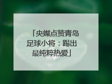 央媒点赞青岛足球小将：踢出最纯粹热爱
