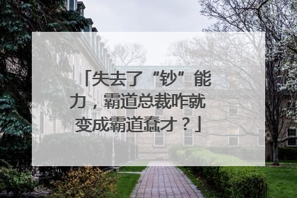 失去了“钞”能力，霸道总裁咋就变成霸道蠢才？