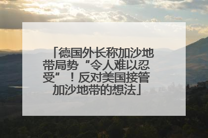 德国外长称加沙地带局势“令人难以忍受”！反对美国接管加沙地带的想法