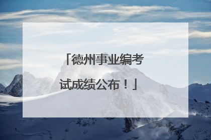 德州事业编考试成绩公布！