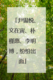 尹锡悦、文在寅、朴槿惠、李明博，纷纷出面