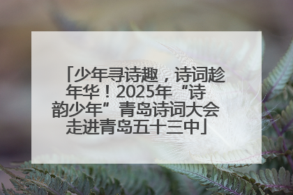 少年寻诗趣，诗词趁年华！2025年“诗韵少年”青岛诗词大会走进青岛五十三中
