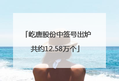 屹唐股份中签号出炉 共约12.58万个