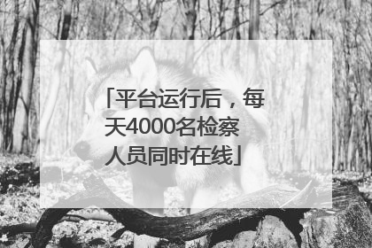 平台运行后，每天4000名检察人员同时在线