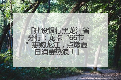 建设银行黑龙江省分行：龙卡“66节”惠购龙江，点燃夏日消费热浪！