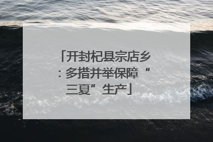 开封杞县宗店乡：多措并举保障“三夏”生产