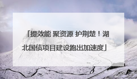 提效能 聚资源 护荆楚！湖北国债项目建设跑出加速度