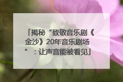 揭秘“致敬音乐剧《金沙》20年音乐剧场”：让声音能被看见