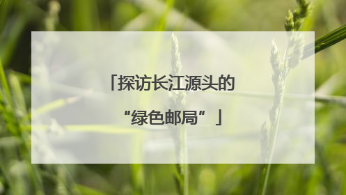 探访长江源头的“绿色邮局”