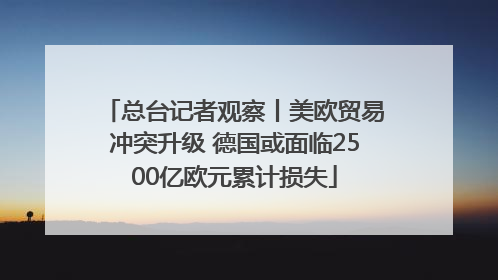 总台记者观察丨美欧贸易冲突升级 德国或面临2500亿欧元累计损失