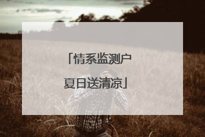 情系监测户 夏日送清凉
