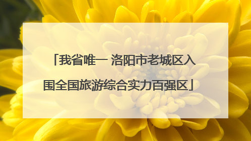 我省唯一 洛阳市老城区入围全国旅游综合实力百强区