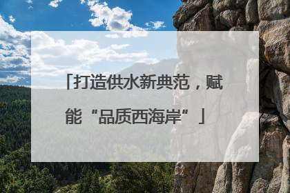 打造供水新典范，赋能“品质西海岸”